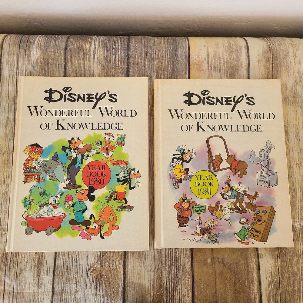 Vintage Disney's Wonderful World of Knowledge Year Books 1980 & 1981